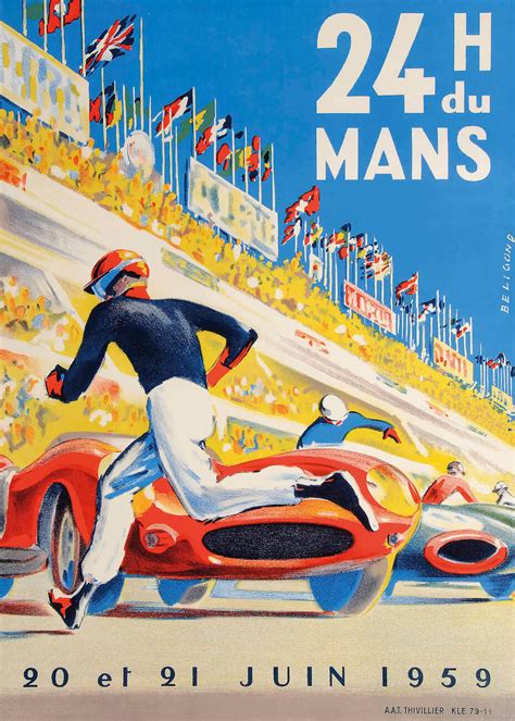 Wall Art Print 1959 24 Hours Of Le Mans Race Poster Ukposters