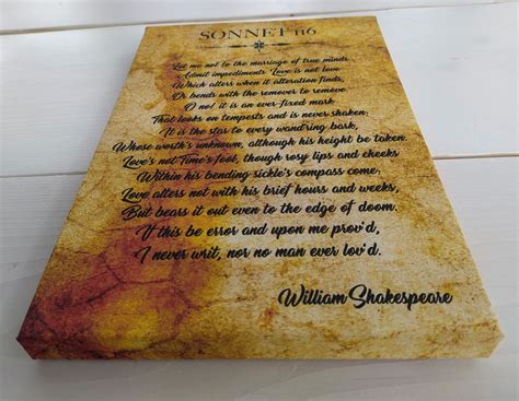 Sonnet 116 By William Shakespeare Poetry Love Poem Love Poetry Etsy