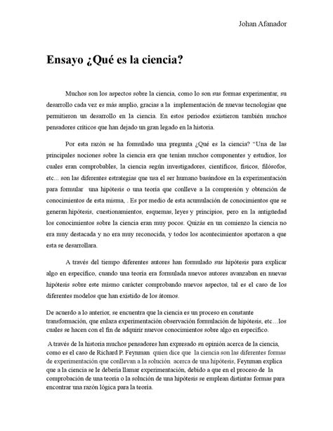 Ensayo ¿que Es La Ciencia