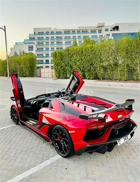 Rent Arouge Lamborghini Aventador Spyder 2021 Id 04177 à Dubaï Rentyae