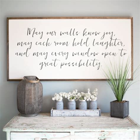 For the wall in your home, waiting is all the same come to kohl's for wall decor and wall art, including photography, wall signs, decorative clocks and mirrors. May our Walls know Joy 4'x2' Wood Sign | Home Decor ...