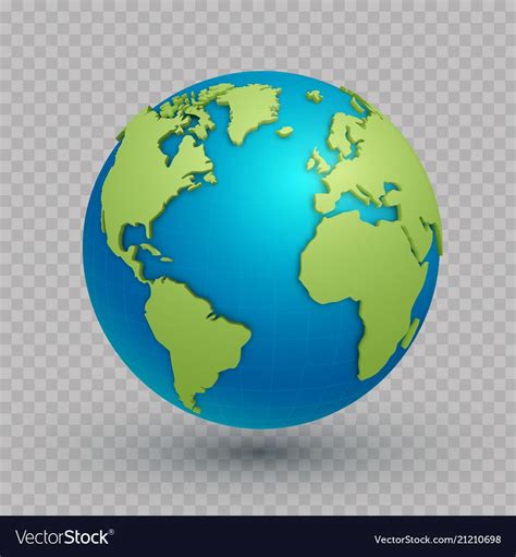 3d World Map Globe Royalty Free Vector Image Vectorstock Globe