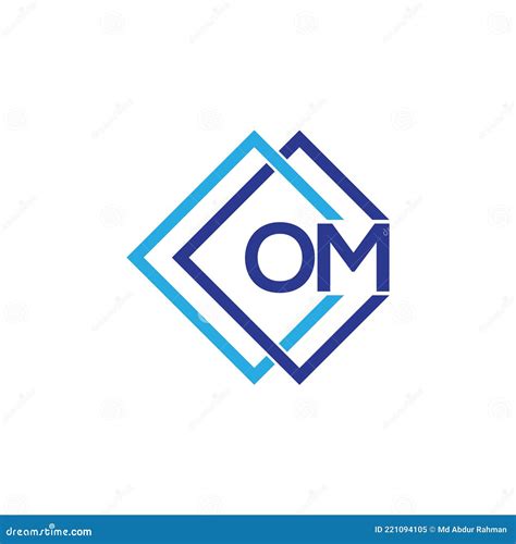 Om Letter Logo Design On Black Backgroundom Creative Initials Letter