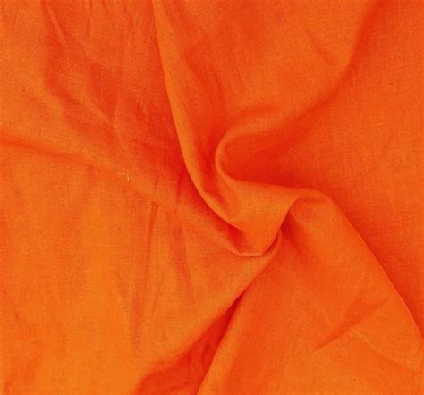 Bright Orange Cotton Linen Fabric By The Yard 1117 Etsy