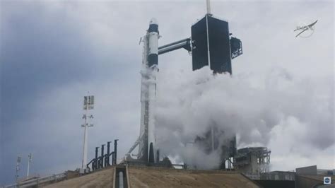 spacex s 1st manned launch aborted minutes before liftoff youtube