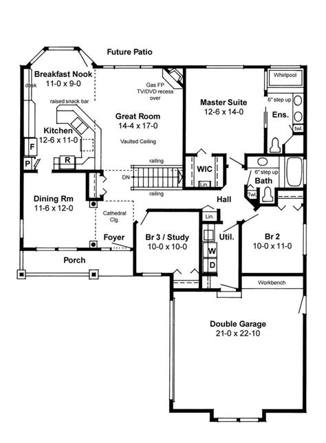 Find out more about scale for floor plans. 3 Bedrm, 1546 Sq Ft Bungalow House Plan #177-1039