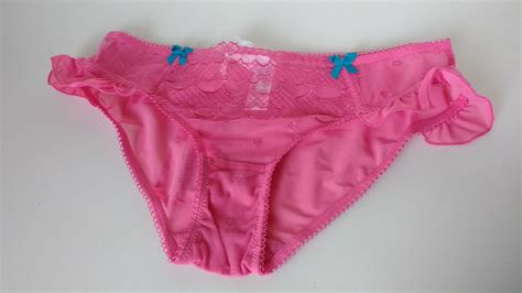 Candy Pink Low Rise Ruffle Cheeky Bikini Brief Panties Knickers Xl 16