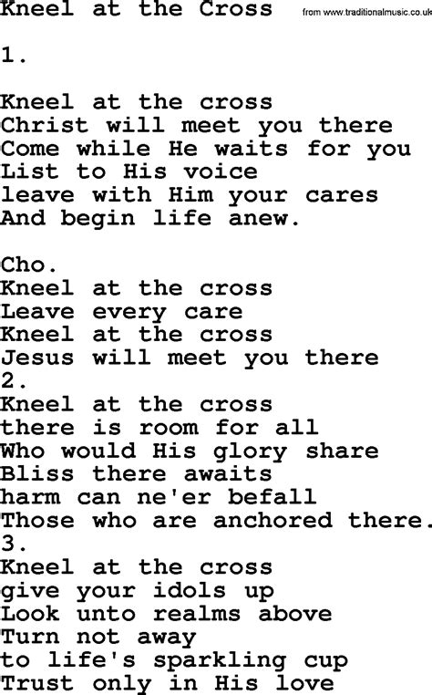 Kneel At The Cross Apostolic And Pentecostal Hymns And Songs Lyrics
