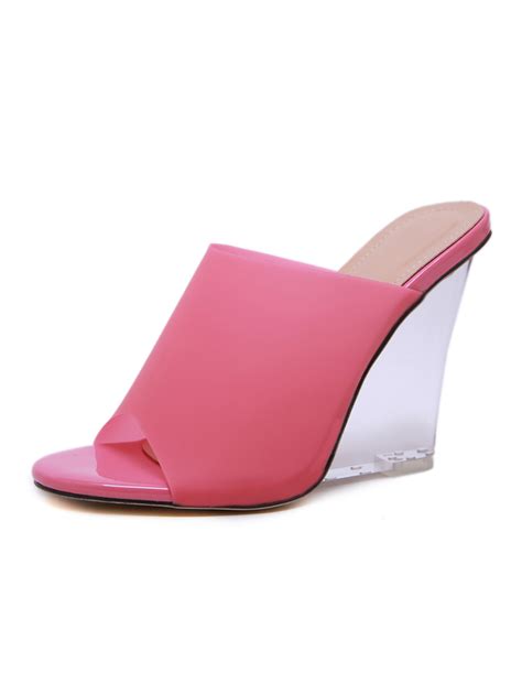 Wholesale Sexy Solid Color Clear Heel Wedges For Women Jza042807