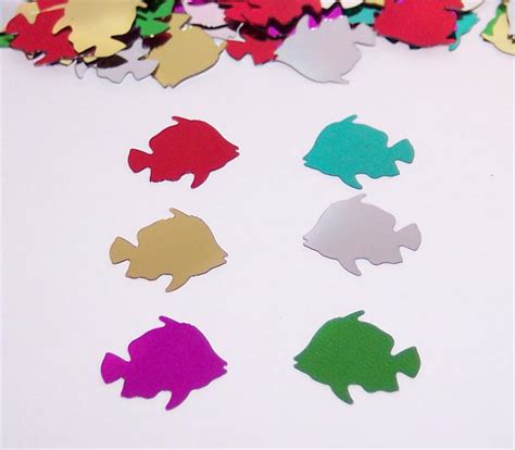 Deluxe Fish Confetti Metallic Multi Colored Fish Confetti Pounds Packets