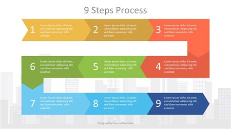 Zigzag Nine Step Process Diagram Free Presentation Template For