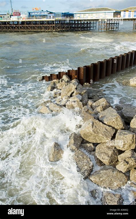 Coastal Defences Under Construction Stock Photo Royalty Free Image