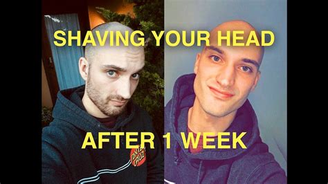 Shaving Your Head Bald Before And After 1 Week Growth Youtube