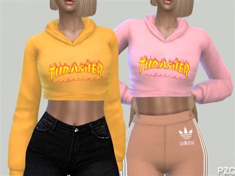 The Sims Resource Thrasher Sporty Hoodie By Pinkzombiecupcakes • Sims