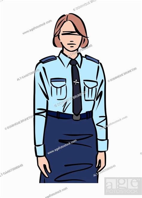Illustration Of Female Police Officer Stock Photo Picture And Royalty