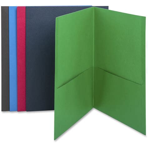 Business Source Two Pocket Folders Assorted 25 Box Quantity