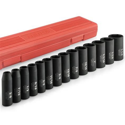 Neiko 02476a 14 Piece 12 Inch Drive Deep Impact Socket Set 6 Point