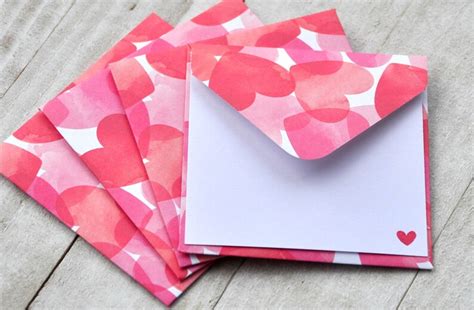 Heart Mini Envelopes Valentine Cards Love Notes Set Of 4 Etsy