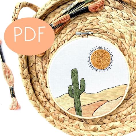 Desert Embroidery Pattern Etsy