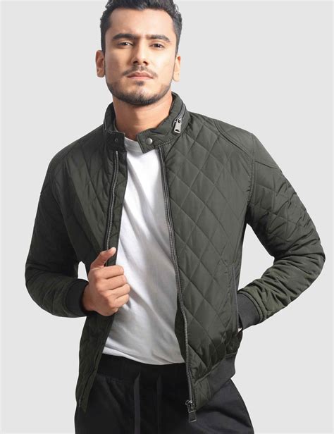 Men's Quilted Bomber Jacket | Olgyn | Quilted bomber jacket, Quilted bomber, Quilted jacket men