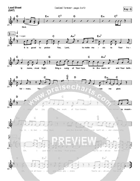 Exalted Forever Sheet Music Pdf Big Daddy Weave Praisecharts