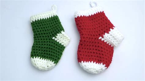 how to crochet mini christmas stocking tutorial for beginners youtube