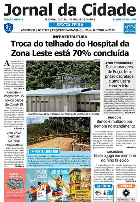 Jornal Da Cidade 20 De Janeiro De 2023 Jornal Da Cidade Notícias De Poços De Caldas E Região