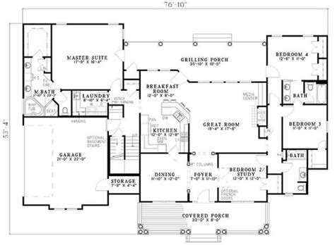 Our houses come in different styles, shapes, and sizes. 2500 sq ft one level 4 bedroom house plans | First Floor Plan of Country Southern House Plan ...