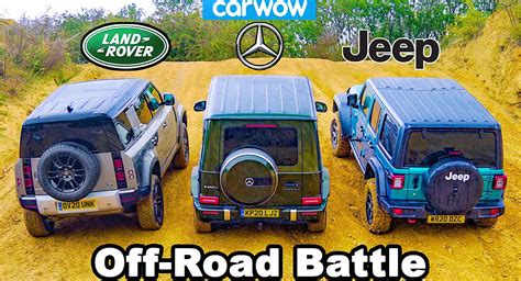 Land Rover Defender Mercedes G Class And Jeep Wrangler Battle It Out