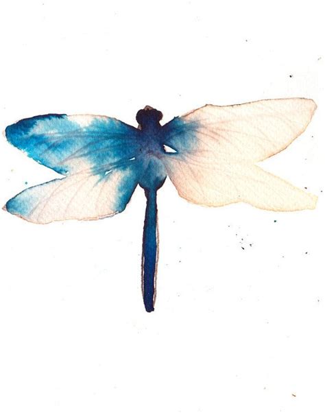 Blue And Gold Dragonfly Original Watercolour Painting By Amoma £2000