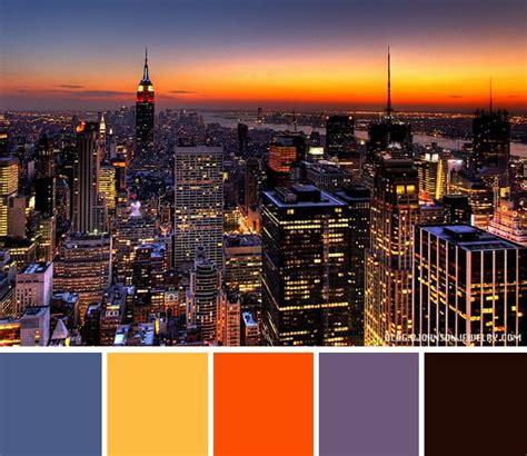 Color Palette New York Skyline New York Night Nyc Skyline New York