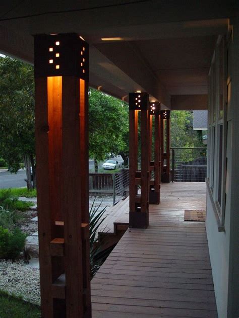 Contemporary Columns Attractive Design Modern Design Exterior With Wood