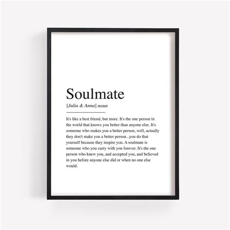Poster Soulmate Definition Bild Personalisiert Mit Name Geschenk Beste