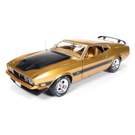 1973 Ford Mustang Mach 1 Gold Auto World Ertl Amm1043 118 Scale