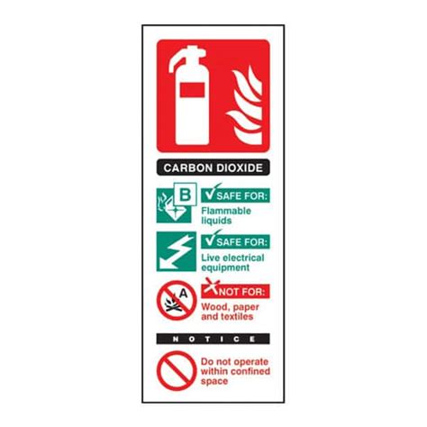 Co2 Fire Extinguisher Id 75 X 200 Plastic Sign Fire And Security Store