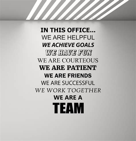 In This Office We Do Teamwork Wall Decal We Are A Team Poster Success
