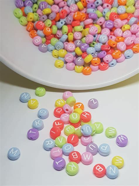 Letter Beads Alphabet Beads Letter 7mm Beads Childrens Etsy