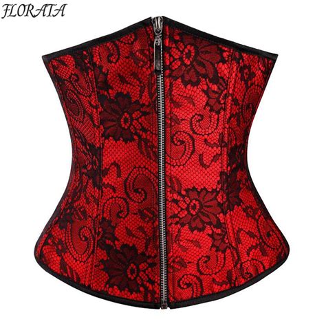 Free Shipping New Floral Corset Sexy Tight Lacing Boned Bustiers Satin Underbust Corset Waist