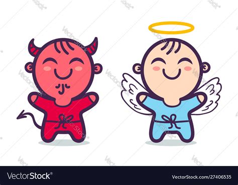 Angel And Devil Royalty Free Vector Image Vectorstock