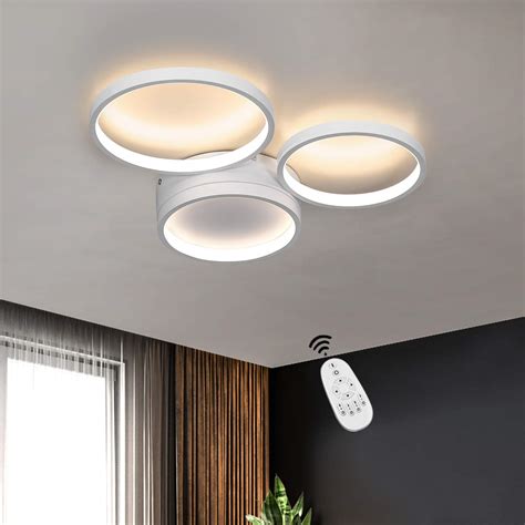 ZMH Deckenlampe LED dimmbar farbwechsel mit Fernbedienung Ring-Design