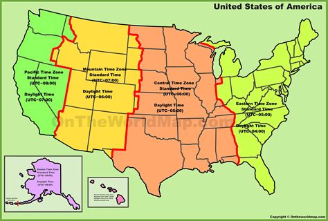 Us Time Zone Map Printable Us Time Zone Map With States Cities In Pdf