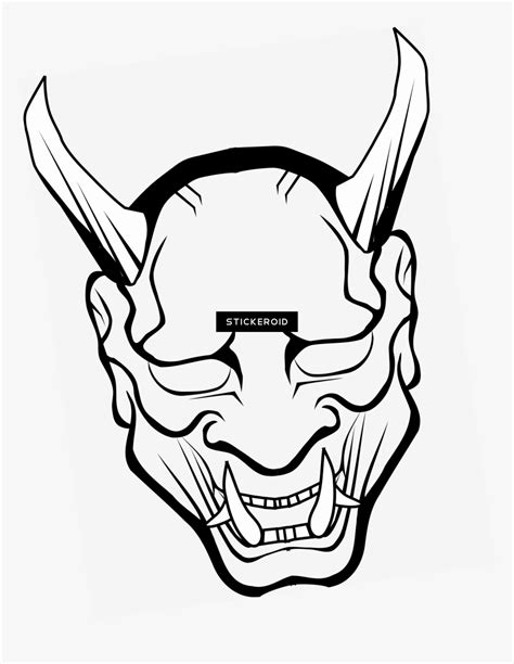 Clip Art Japanese Drawing Free Download Japanese Demon Mask Drawing