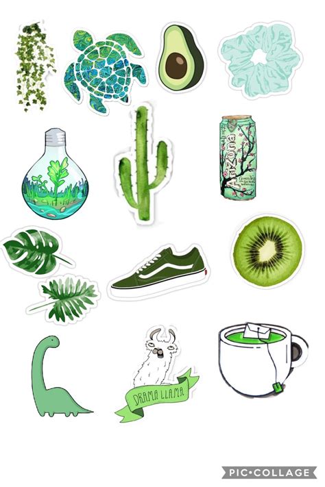 Green Aesthetic Stickers Pegatinas Bonitas Pegatinas Imprimibles My