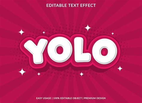 Premium Vector Yolo Editable Text Effect Template Use For Font Style Logo