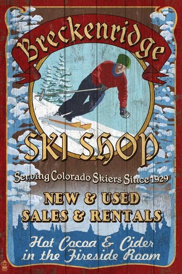 Breckenridge Colorado Ski Shop Vintage Sign Poster Lantern Press