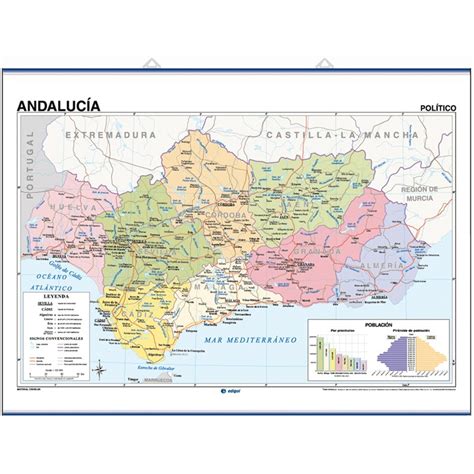 Mapa Mural De Andalucía Físico Político