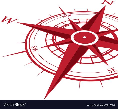 Red Compass Royalty Free Vector Image Vectorstock