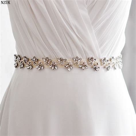 Womens S275 Handmade Rhinestone Wedding Evening Dress Sash Belts