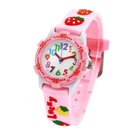 Funique Cute Watch For Girls Strawberry Waterproof Kid Watches Clock