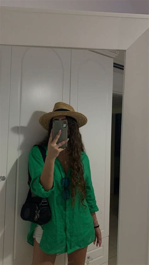 Green And Summery Outfits Summery Mirror Selfie